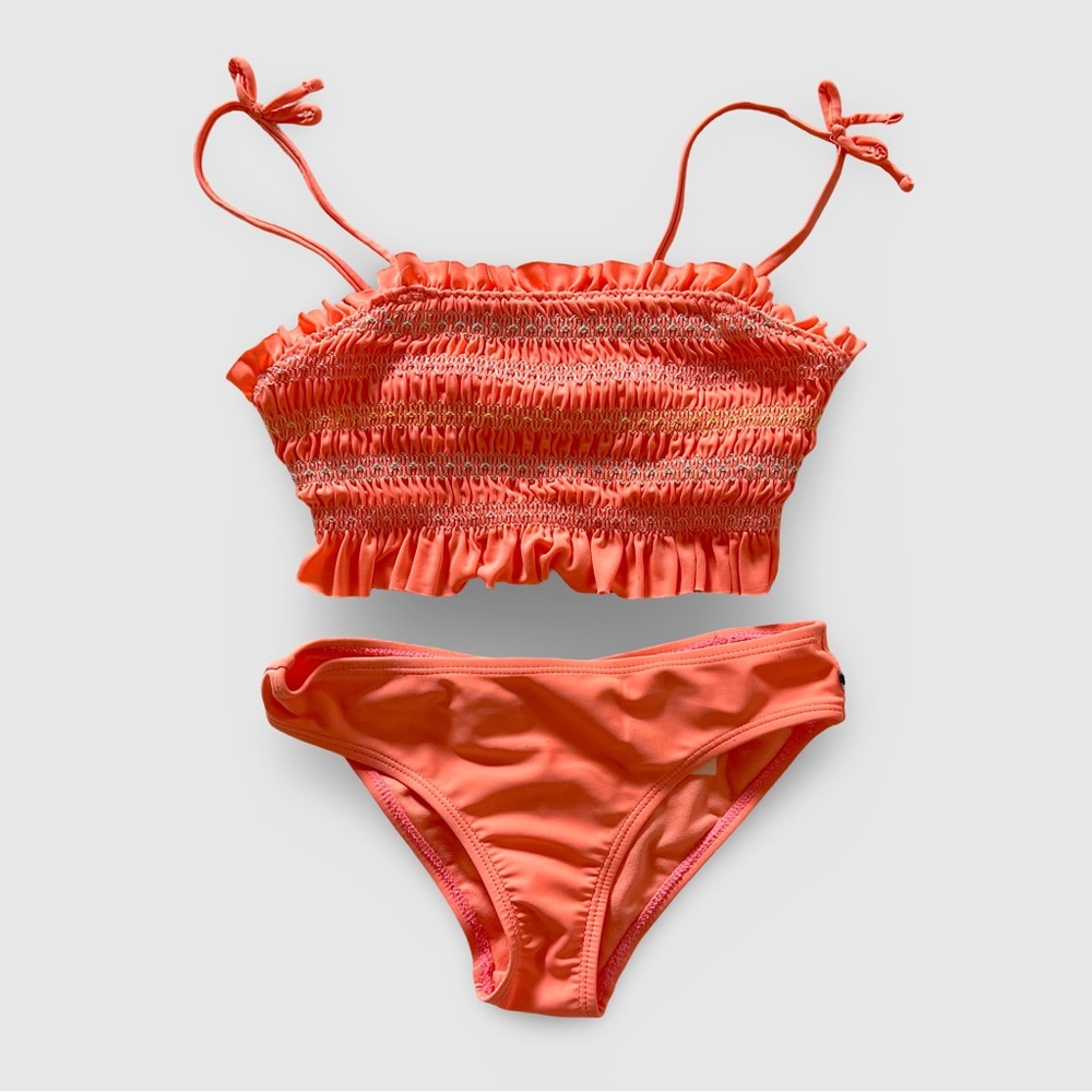 Lucky Brand Embroidered Bikini Top and Solid Bottom